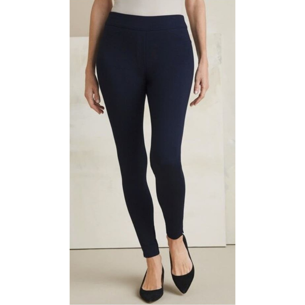 NEW Chico's Tailored Pointe‎ Leggings Navy Blue Women's 8/ 1R